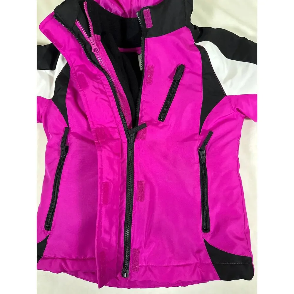 The Children’s Place Girls 3-in-1 Ski Jacket Pink Size Small 5/6 Hooded Winter